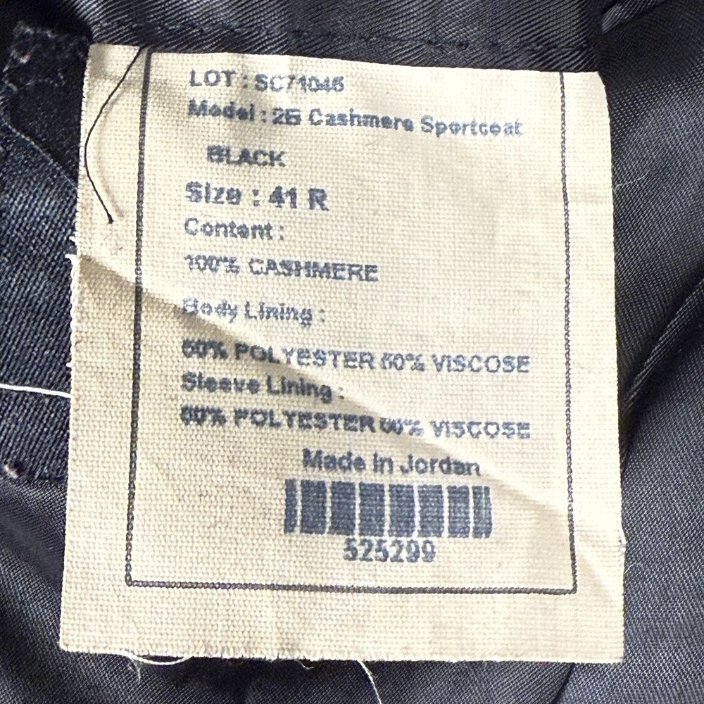 Jos A Bank 100% Cashmere Blazer Sport Coat Jacket Men 41R Black 2 Button Classic - Picture 13 of 16